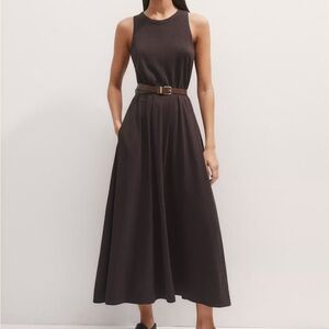 Me + Em Brown Flared Slub Jersey Maxi Dress Size: 10